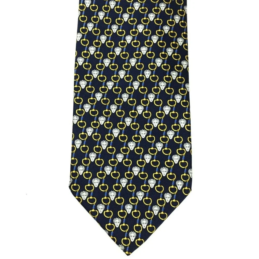 Sinsabang Tie Royal Queen Chains Blue Pure Silk Men's Necktie Made in Korea